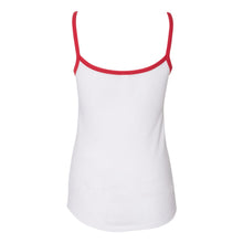 Load image into Gallery viewer, Sconnie Womens Ringer Cami Tank - White/Red