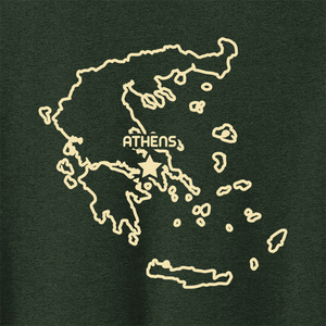 Athens Greece Outline Triblend T-Shirt - Black Forest