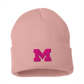 Michigan Primary Logo Solid Knit Cuffed Beanie