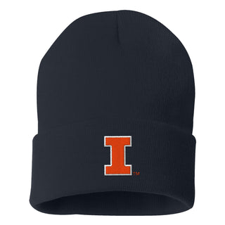 Illinois Primary Logo Solid Knit Cuffed Beanie