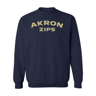 Akron Zips Arch Logo Crewneck Sweatshirt - Navy