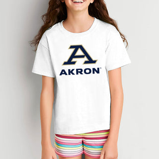 Akron Zips Primary Logo Youth T-Shirt - White