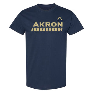 Akron Zips Basketball Slant T-Shirt - Navy