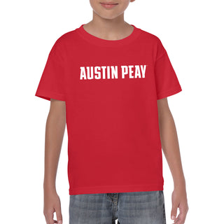 Austin Peay State University Governors Basic Block Cotton Youth T-Shirt - Red