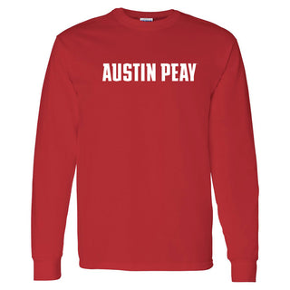 Austin Peay State University Governors Basic Block Cotton Long Sleeve T-Shirt - Red