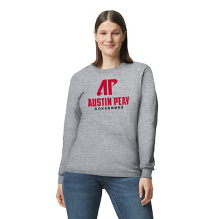 Austin Peay Governors Institutional Logo Long Sleeve - Sport Grey