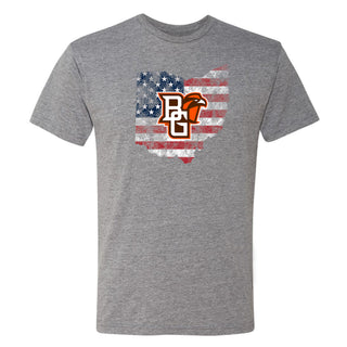BGSU Patriotic State Silhouette NLA Triblend T-Shirt - Premium Heather