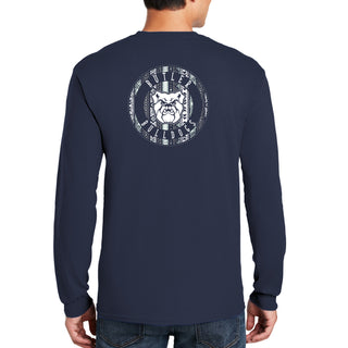 Butler University Bulldogs Aztec Pattern Emblem Long Sleeve T-Shirt - Navy