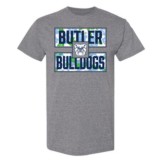 Butler University Bulldogs Hibiscus Pattern Blocks T-Shirt - Graphite Heather