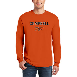 Campbell University Fighting Camels Arch Logo Basic Cotton Long Sleeve T-Shirt - Orange