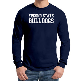 Fresno State Bulldogs Basic Block Long Sleeve T-Shirt - Navy