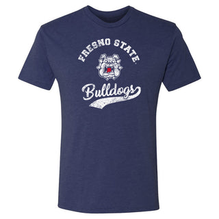 Fresno State Bulldogs Retro Script Premium Triblend T-Shirt - Vintage Navy