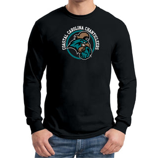 Coastal Carolina Chanticleers Distressed Circle Logo Long Sleeve T-Shirt - Black