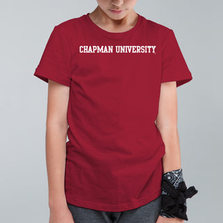 Chapman University Panthers Basic Block Youth T-Shirt - Cardinal