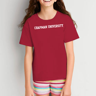 Chapman University Panthers Basic Block Youth T-Shirt - Cardinal
