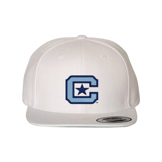 The Citadel Logo EMB Flat Bill Hat - White