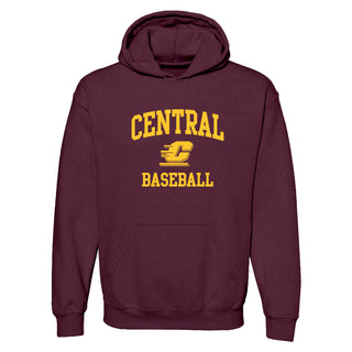 Central Michigan Arch Logo Baseball Hoodie - Maroon