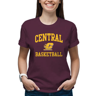 Central Michigan Arch Logo Basketball T-Shirt - Maroon