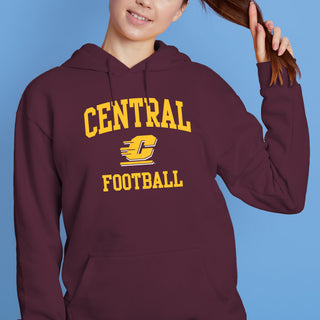Central Michigan Arch Logo Football Hoodie - Maroon