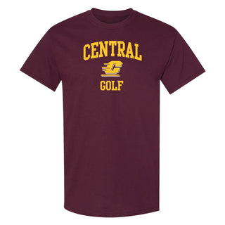 Central Michigan Arch Logo Golf T-Shirt - Maroon
