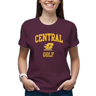 Central Michigan Arch Logo Golf T-Shirt - Maroon