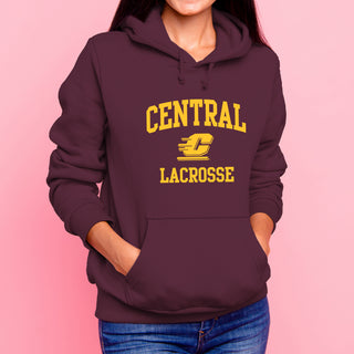 Central Michigan Arch Logo Lacrosse Hoodie - Maroon
