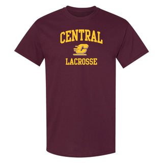 Central Michigan Arch Logo Lacrosse T-Shirt - Maroon