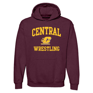 Central Michigan Arch Logo Wrestling Hoodie - Maroon