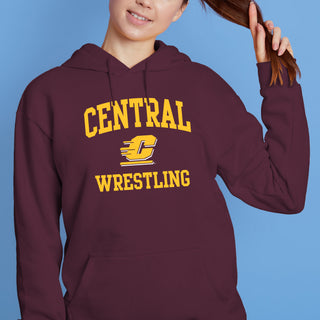 Central Michigan Arch Logo Wrestling Hoodie - Maroon