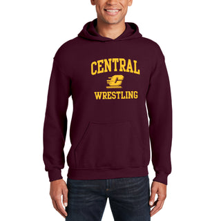 Central Michigan Arch Logo Wrestling Hoodie - Maroon