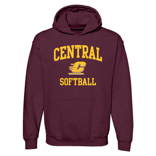 Central Michigan Arch Logo Softball Hoodie - Maroon