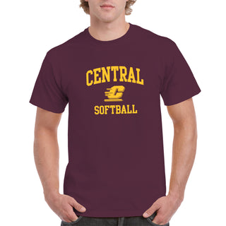 Central Michigan Arch Logo Softball T-Shirt - Maroon