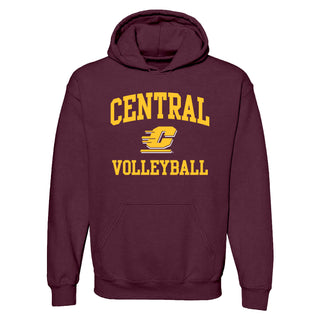 Central Michigan Arch Logo Volleyball Hoodie - Maroon