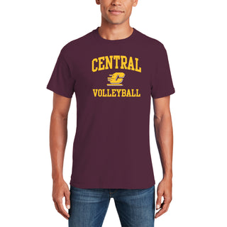 Central Michigan Arch Logo Volleyball T-Shirt - Maroon