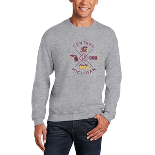 Central Michigan Identity Stamp Crewneck - Sport Grey