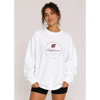 Central Michigan Roundabout BTB Crewneck - White