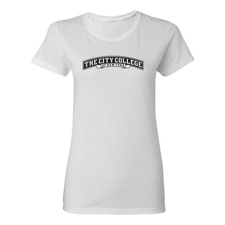 City College of New York Beavers Arch Logo Women's T-Shirt - White