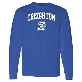 Creighton University Bluejays Arch Logo Long Sleeve T Shirt - Royal