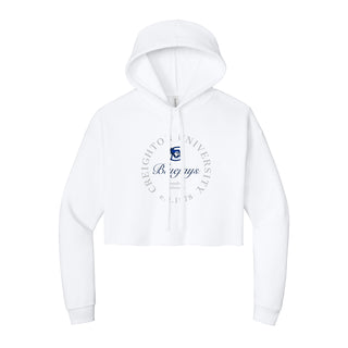 Creighton Roundabout Women’s Cropped Fleece Hoodie - White