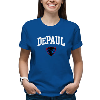 DePaul University Blue Demons Arch Logo Short Sleeve T-Shirt - Royal