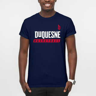 Duquesne Basketball Slant T-Shirt - Navy
