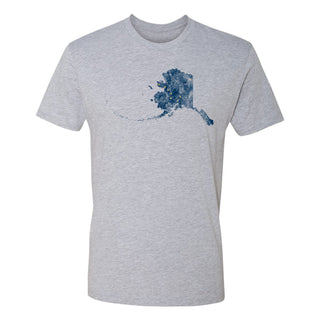 Alaska Distressed State Flag Outline NLA T-Shirt - Heather Grey