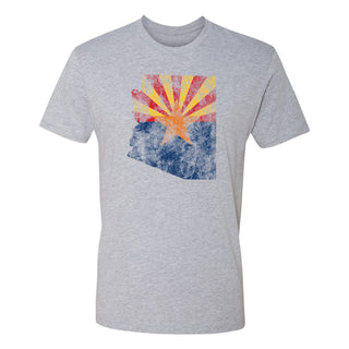 Arizona Distressed State Flag Outline NLA T-Shirt - Heather Grey