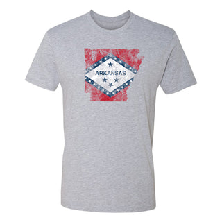 Arkansas Distressed State Flag Outline NLA T-Shirt - Heather Grey