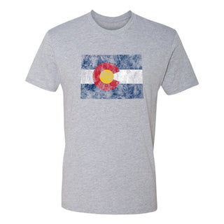 Colorado Distressed State Flag Outline NLA T-Shirt - Heather Grey