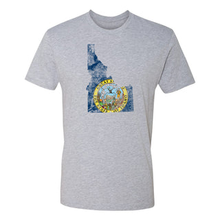Idaho Distressed State Flag Outline NLA T-Shirt - Heather Grey