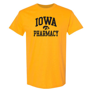 University of Iowa Hawkeyes Arch Logo Pharmacy Short Sleeve T Shirt - Gold