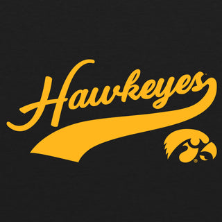 University of Iowa Hawkeyes Baseball Jersey Script Raglan - Vintage Black/Premium Heather