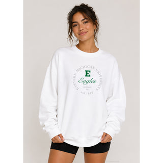 Eastern Michigan Roundabout BTB Crewneck - White