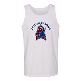 Fairleigh Dickinson University Devils Arch Logo Heavy Cotton Tank Top - White